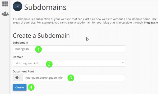 Hướng dẫn cách Addon Domain (tên miền) và tạo Sub Domain cPanel 5