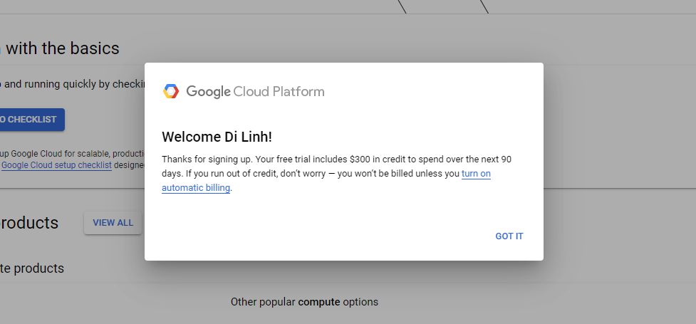 Hướng dẫn cách tạo VPS Google Cloud nhận 300$ miễn phí (3)