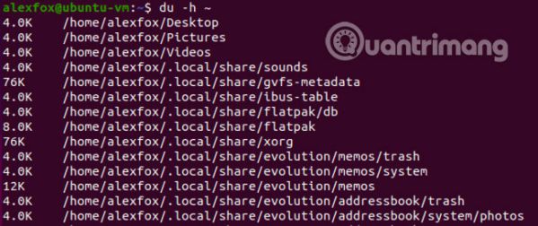 Hướng dẫn cách sử dụng lệnh du (Disk Usage) trong Linux 2