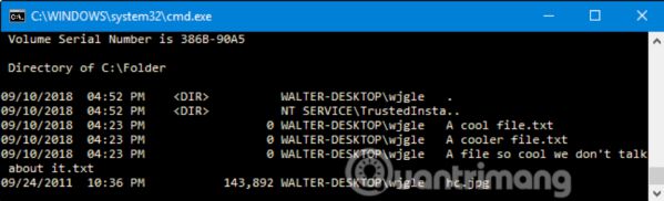 Hướng dẫn chi tiết cách sử dụng lệnh DIR trong Windows 7