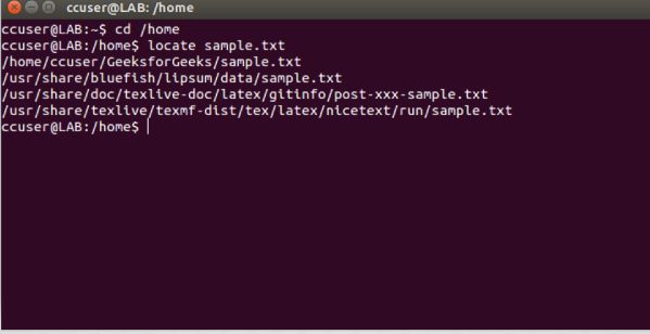 Lệnh locate trong Linux để tìm kiếm các file và thư mục theo tên 
