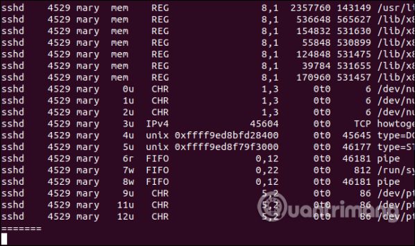 Sử dụng lệnh Isof trên Linux để xem các thiết bị và tiến trình 25
