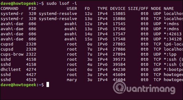 Sử dụng lệnh Isof trên Linux để xem các thiết bị và tiến trình 27