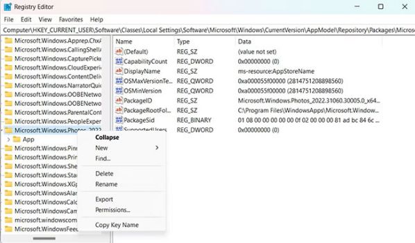 Sửa lỗi "Invalid Value for Registry" trên Windows Photos như nào?3