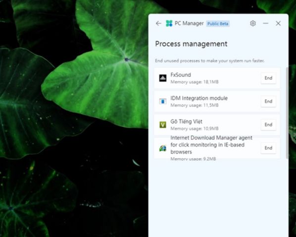 PC Manager: System cleaning and management application for Windows 11 8